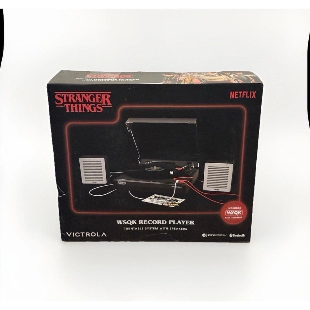 Victrola Record Player Unisex OS‎ Black New Stranger Things WSQK Bluetooth